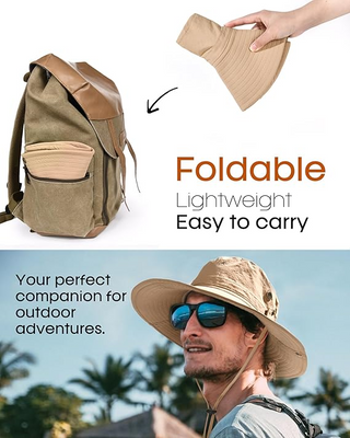 FURTALK UPF 80+  Foldable Wide Brim Outdoor Fishing Hat