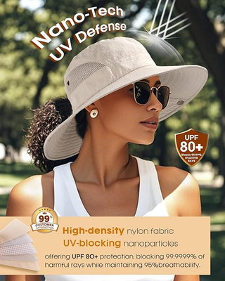 FURTALK UPF 80+  Wide Brim Packable Hat