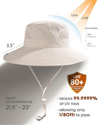 FURTALK UPF 80+  Wide Brim Packable Hat
