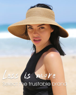 FURTALK Visor Wide Brim Straw Hat