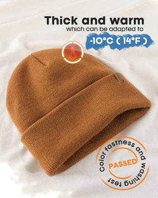FURTALK Unisex  Cuffed Thick Knitted Beanie Skull Cap