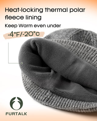FURTALK Winter Hats for Men Women Fleece Lined Beanie