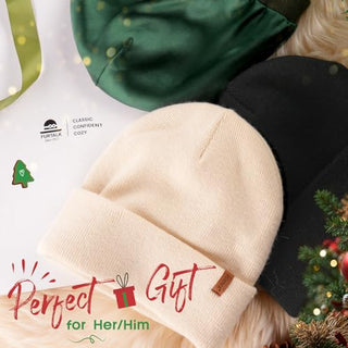 FURTALK  Satin Lined Beanie Hats Silk Lining Unisex Knit Slouchy Caps