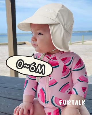FURTALK Baby Sun Hat with Neck Flap Swim Hat