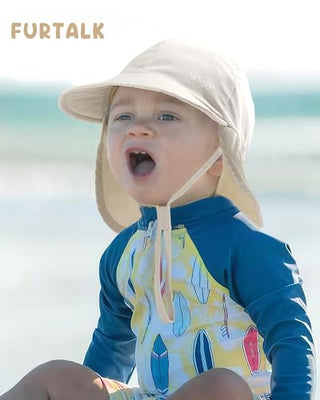 FURTALK Baby Sun Hat with Neck Flap Swim Hat
