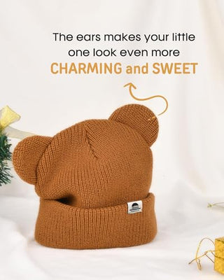 FURTALK Baby Beanie with Bear Ear for Infant Toddler