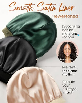 FURTALK  Satin Lined Beanie Hats Silk Lining Unisex Knit Slouchy Caps