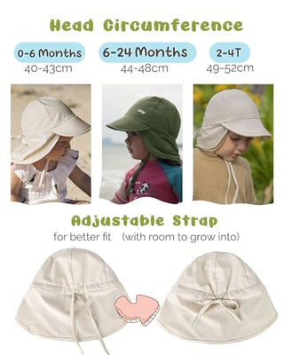 FURTALK Baby Sun Hat with Neck Flap Swim Hat