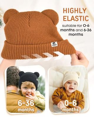 FURTALK Baby Beanie with Bear Ear for Infant Toddler