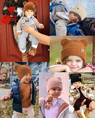 FURTALK Baby Beanie with Bear Ear for Infant Toddler