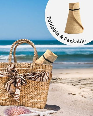 FURTALK Visor Wide Brim Straw Hat