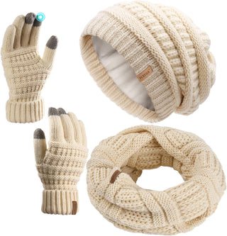 FURTALK Womens Winter Hat Gloves Scarf Set Gift Slouchy Beanie Touchscreen Gloves for Women