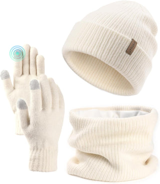 FURTALK Womens Winter Hat Scarf Gloves Set Knitted Thick Beanie Touchscreen Gloves Neck Warmer for Men Women