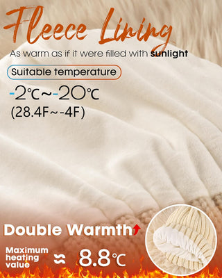 FURTALK Soft Fleece Lined Double Layer Beanie Knit Hat Touchscreen Gloves Scarf Set
