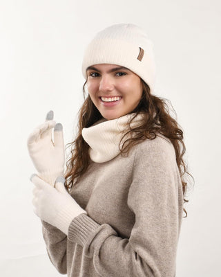 FURTALK Womens Winter Hat Scarf Gloves Set Knitted Thick Beanie Touchscreen Gloves Neck Warmer for Men Women