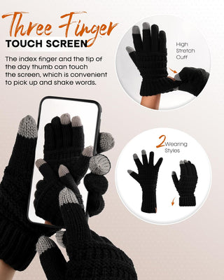 FURTALK Womens Winter Hat Gloves Scarf Set Gift Slouchy Beanie Touchscreen Gloves for Women