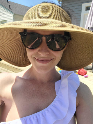 FURTALK Visor Wide Brim Straw Hat
