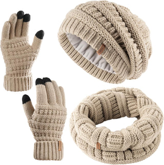 FURTALK Womens Winter Hat Gloves Scarf Set Gift Slouchy Beanie Touchscreen Gloves for Women