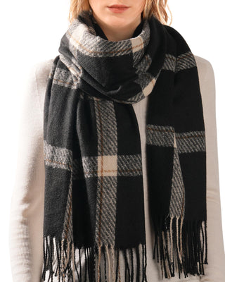 FURTALK Tassel Plaid Large Oversized Scarves Wraps