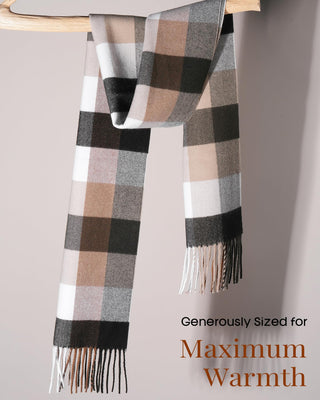 FURTALK Winter Scarf for Men Long Soft Warm Scarves Plaid Tassel Scarf for Men