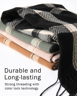 FURTALK Tassel Plaid Large Oversized Scarves Wraps