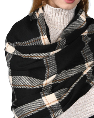 FURTALK Tassel Plaid Large Oversized Scarves Wraps