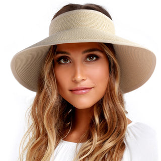 FURTALK Visor Wide Brim Straw Hat