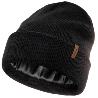 FURTALK Satin Lined Beanie for Women Men Knit Beanie Hat Acrylic Winter Hats Warm Slouchy Skull Cap