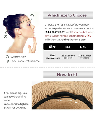 FURTALK  Wide Brim Floppy Beach Hat