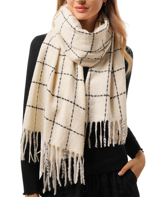 FURTALK Plaid Winter Scarf for Women Soft Cashmere Feel Shawls Wraps