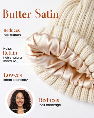 FURTALK Womens Winter Beanie Hat Satin Lined Faux Fur Pom Pom Beanies Hat for Women Winter Warm Knit Hats