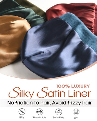 FURTALK Satin Lined Beanie for Women Men Knit Beanie Hat Acrylic Winter Hats Warm Slouchy Skull Cap