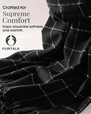 FURTALK Plaid Winter Scarf for Women Soft Cashmere Feel Shawls Wraps
