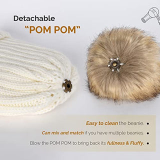 FURTALK Winter Knitted Beanie Hat with Pom Pom