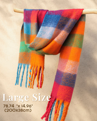 FURTALK Chunky Thick Blanket Scarves Warm Colorful Long Wrap
