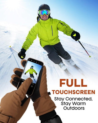 FURTALK Winter Gloves for Men Women Fleece Lined Waterproof Windproof Touchscreen Ski Snow