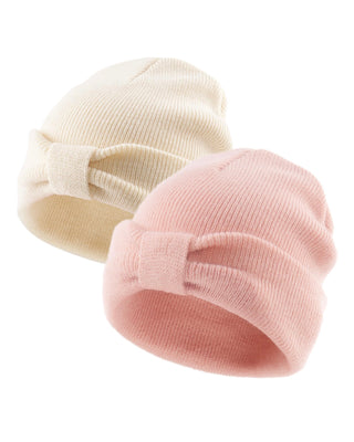 FURTALK Baby Beanie Winter Hat Knitted Warm Hat with Cute Bow Infant Toddler Cuffed Beanies