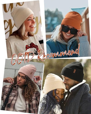 FURTALK Satin Lined Beanie for Women Men Knit Beanie Hat Acrylic Winter Hats Warm Slouchy Skull Cap