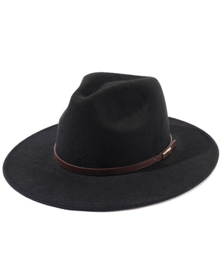 FURTALK Fedora Hats for Men Women Wide Brimwith Belt Buckle Adjustable Size