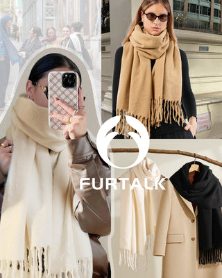 FURTALK Cashmere Feel Blanket Scarf Pashmina Shawl