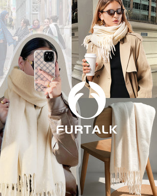 FURTALK Cashmere Feel Blanket Scarf Pashmina Shawl