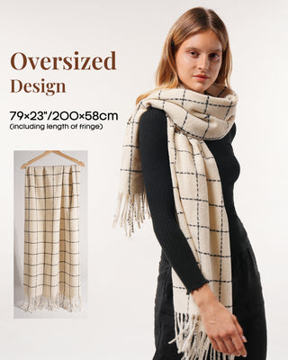FURTALK Plaid Winter Scarf for Women Soft Cashmere Feel Shawls Wraps