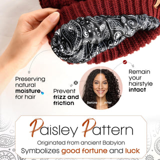 FURTALK Satin Lined Cable Knit Chunky Slouchy Beanie