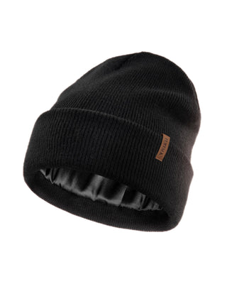 FURTALK Satin Lined Beanie for Women Men Knit Beanie Hat Acrylic Winter Hats Warm Slouchy Skull Cap