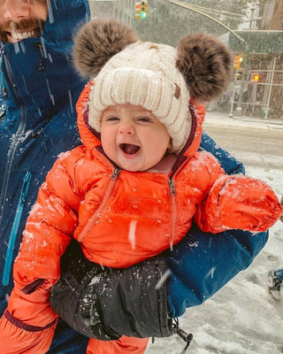 FURTALK Toddler Warm Winter Hat Kids Baby Knitted Soft Beanie with Double Faux Fur Pom Poms