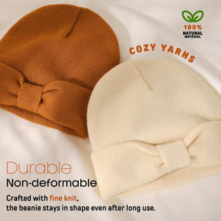 FURTALK Baby Beanie Winter Hat Knitted Warm Hat with Cute Bow Infant Toddler Cuffed Beanies