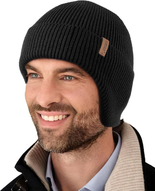 FURTALK Winter Beanie Hats with Earflap for Men Warm Fleece Line Knitted Outdoor Caps
