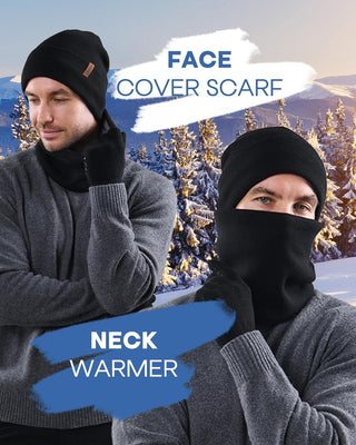 FURTALK Fleece Lined Hat Scarf Touchscreen Gloves Set 3 Pcs Warm Knit Beanies