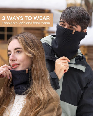 FURTALK Winter Neck Warmer Men Ski Neck Gaiter Scarf For Men Women Thick Warm Fleece Windproof Scarves