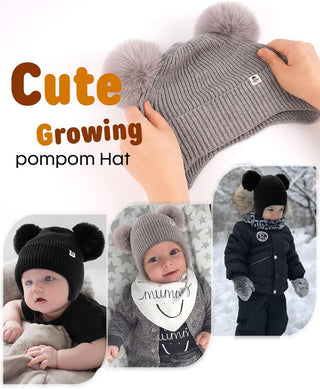 FURTALK Baby Toddler Winter Hat Pom Pom Beanie Girls Boys with Fleece Lined Kids Warm Cap